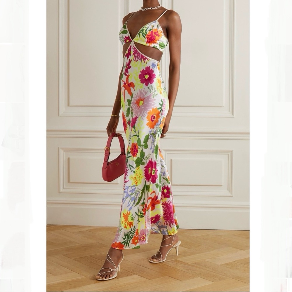 Reformation Poppies Silk Dress
